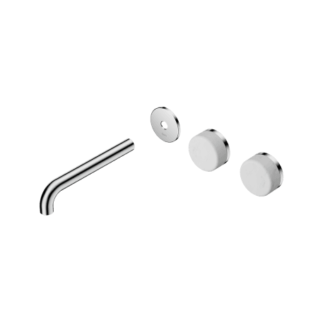 Serenity Wall Basin Set 160/185/220mm Offset spout With Carrara Handle Trim Kit Only Chrome (24D092CH/24D098CH/24D104CH)