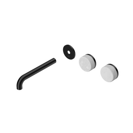 Serenity Wall Basin Set 160/185/220mm Offset spout With Carrara Handle Trim Kit Only Matte Black (24D092MB/24D098MB/24D104MB)