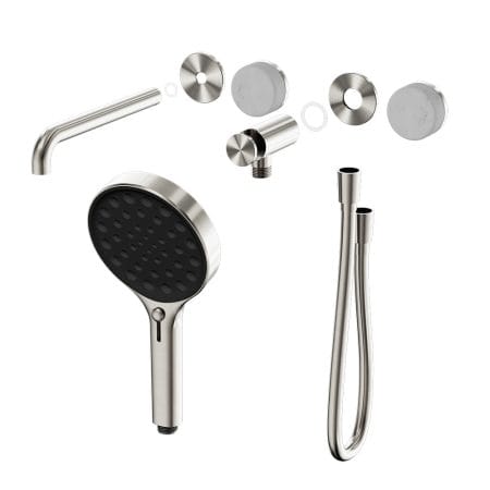 SERENITY SHOWER SYSTEM WITH SPOUT WITH CARRARA HANDLE AND SERENITY HAND SHOWER TRIM KIT ONLY BRUSHED NICKEL (24E085BN)
