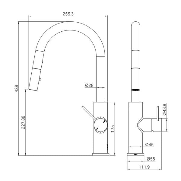 Mecca Smart Sensor Pull Out Kitchen Mixer Chrome (NR221908aCH)
