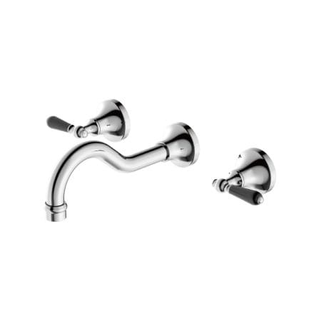 York Wall Basin Set With Black Porcelain Lever Chrome (NR692107a03CH)