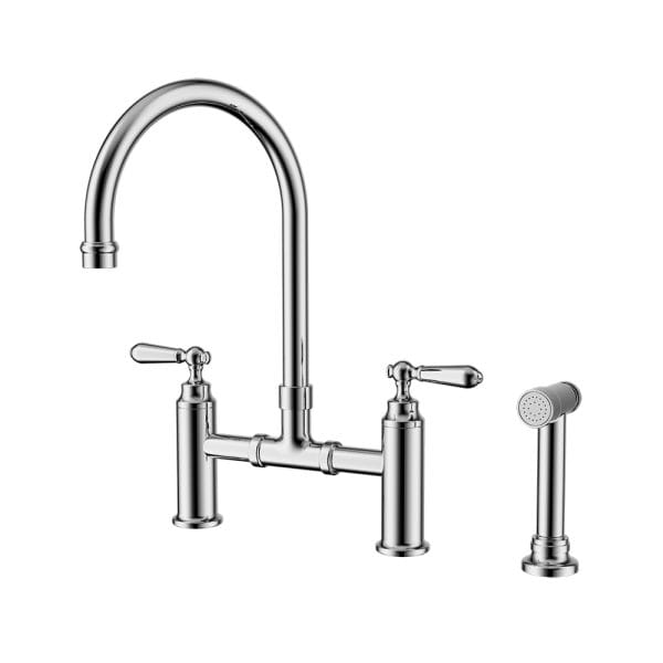 York Bridge Kitchen Set With Hand Spray Chrome (NR692108aCH)