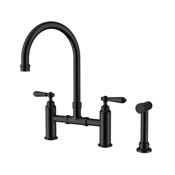 York Bridge Kitchen Set With Hand Spray Matte Black (NR692108aMB)