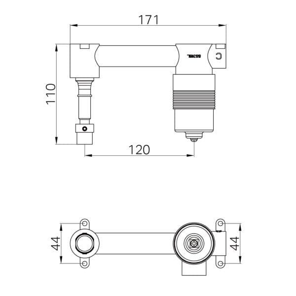 SS316L Progressive Universal Wall Basin/Bath Mixer Body Only (NRUB007)