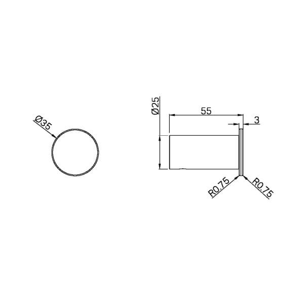 Mecca Robe Hook Slim Matte Black (NR1982bMB)