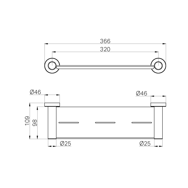 Dolce II Metal Shower Shelf Brushed Nickel (NR2087aBN)