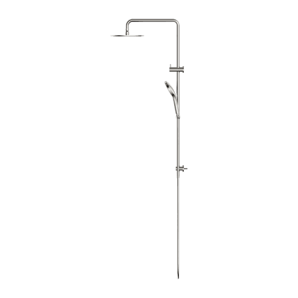Round Twin Shower With Air Shower II Brushed Nickel (NR250805d02BN)