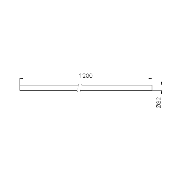 Mecca Care Make Your Own 32mm Grab or Hand rail 32mm Diameter Rail 1200mm Long Brushed Nickel (NR5420007BN)
