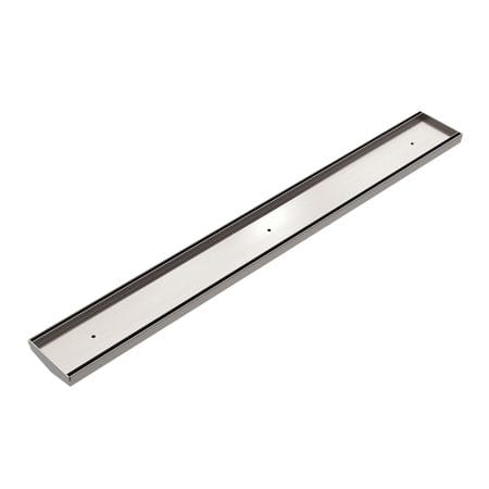 Tile Insert V Channel Floor Grate 80/89mm Outlet Without Outlet And Hole Saw Brushed Nickel (NRFG001BN)