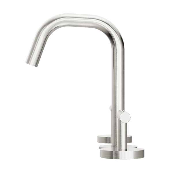Mecca Lever Basin Set Edge Spout Brushed Nickel (25D001BN)