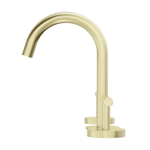 Mecca Lever Basin Set Arc Spout Brushed Gold (25D002BG)