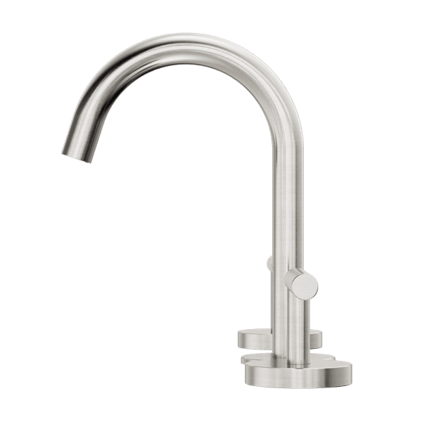 Mecca Lever Basin Set Arc Spout Brushed Nickel (25D002BN)
