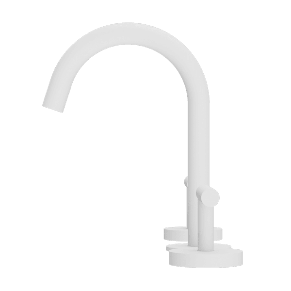 Mecca Lever Basin Set Arc Spout Matte White (25D002MW)