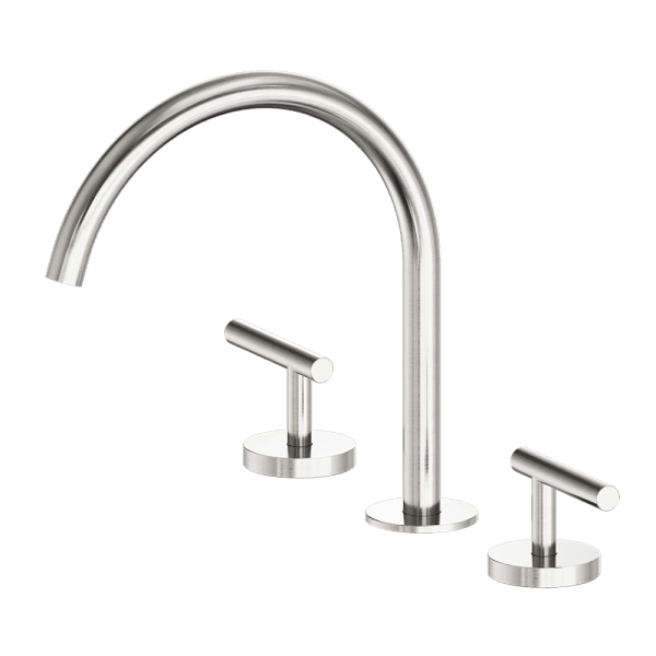 Mecca Lever Bath/Kitchen Set Arc Spout Brushed Nickel (25D004BN)
