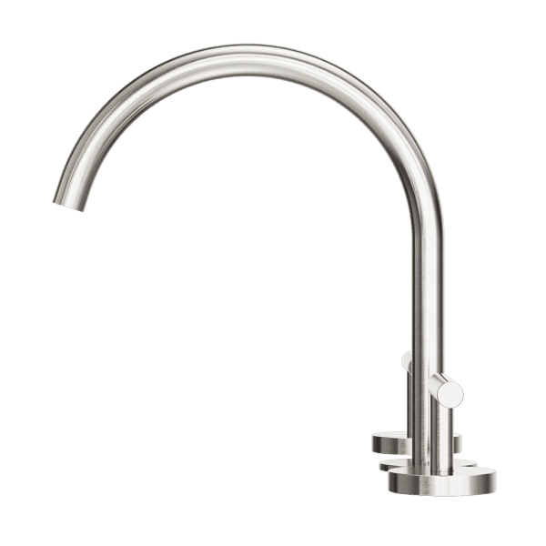 Mecca Lever Bath/Kitchen Set Arc Spout Brushed Nickel (25D004BN)