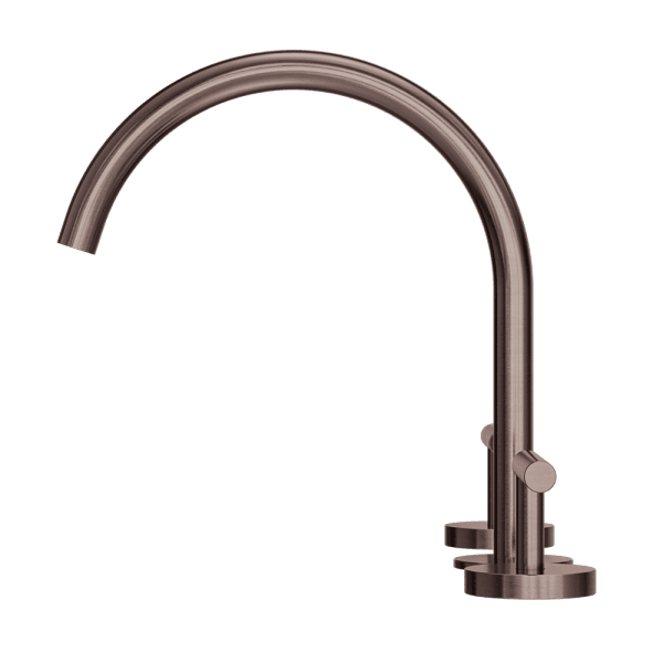 Mecca Lever Bath/Kitchen Set Arc Spout Brushed Bronze (25D004BZ)