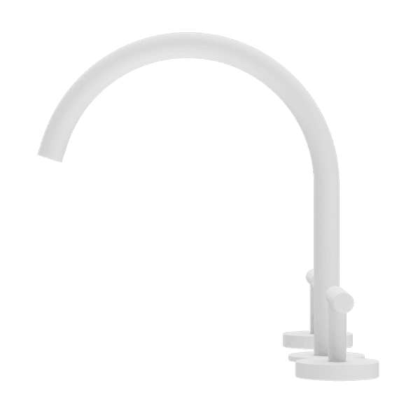 Mecca Lever Bath/Kitchen Set Arc Spout Matte White (25D004MW)