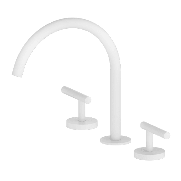 Mecca Lever Bath/Kitchen Set Arc Spout Matte White (25D004MW)