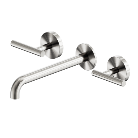 Mecca Lever Wall Basin/Bath Set 220mm Spout Brushed Nickel (25D008BN)