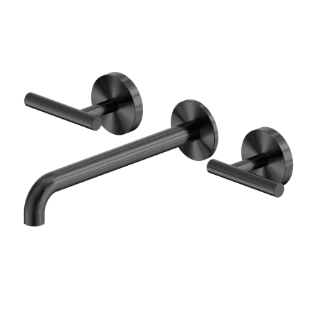 Mecca Lever Wall Basin/Bath Set 220mm Spout Gun Metal (25D008GM)