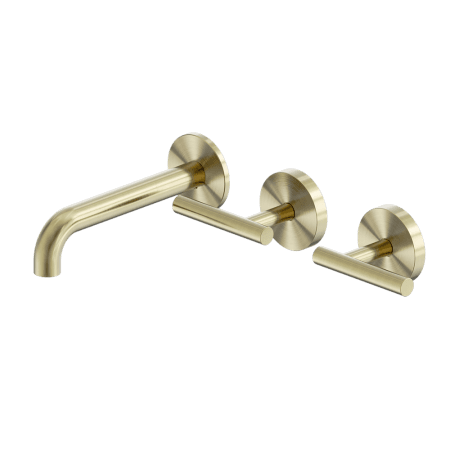 Mecca Lever Wall Basin/Bath Set 160mm Offset Spout Brushed Gold (25D009BG)
