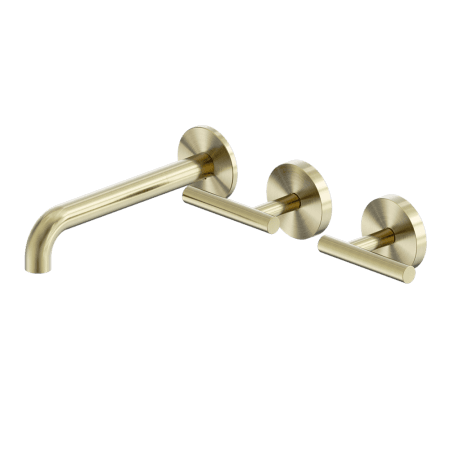 Mecca Lever Wall Basin/Bath Set 185mm Offset Spout Brushed Gold (25D010BG)