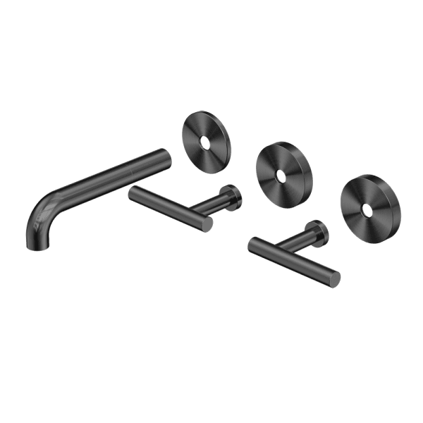 Mecca Lever Wall Basin/Bath Set 160mm Spout Trim kits Only Gun Metal (25D019GM)