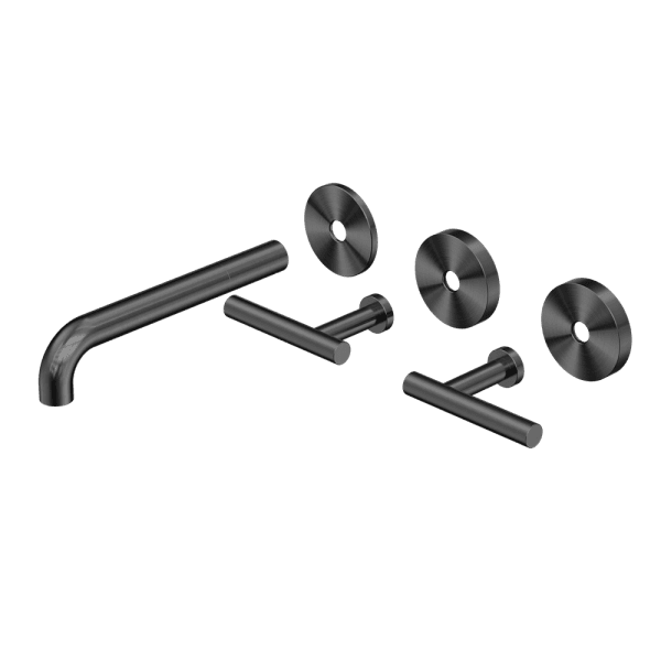 Mecca Lever Wall Basin/Bath Set 185mm Spout Trim kits Only Gun Metal (25D020GM)