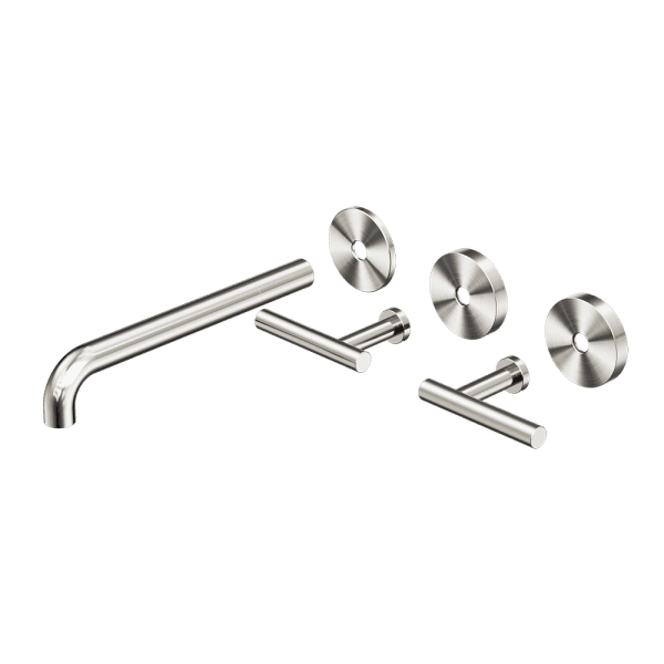 Mecca Lever Wall Basin/Bath Set 220mm Spout Trim kits Only Brushed Nickel (25D021BN)