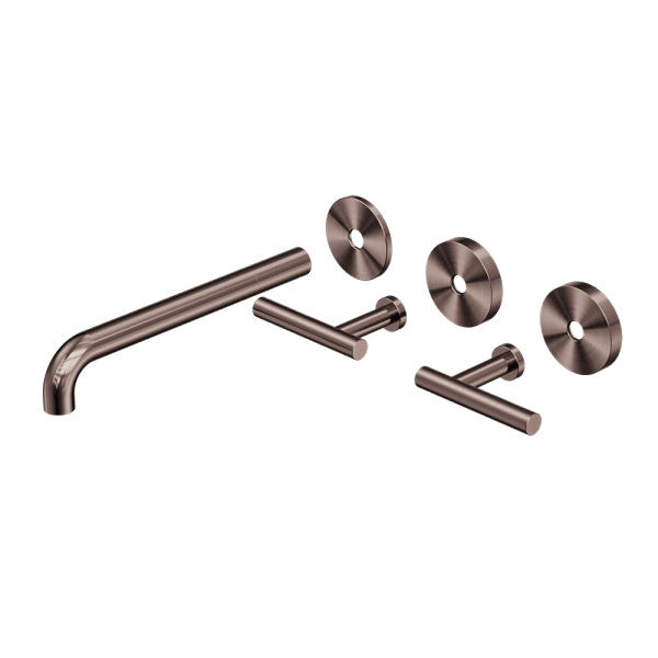 Mecca Lever Wall Basin/Bath Set 220mm Spout Trim kits Only Brushed Bronze (25D021BZ)