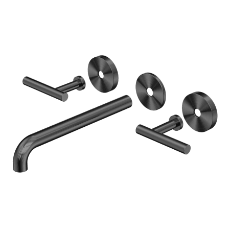 Mecca Lever Wall Basin/Bath Set 220mm Spout Trim kits Only Gun Metal (25D021GM)