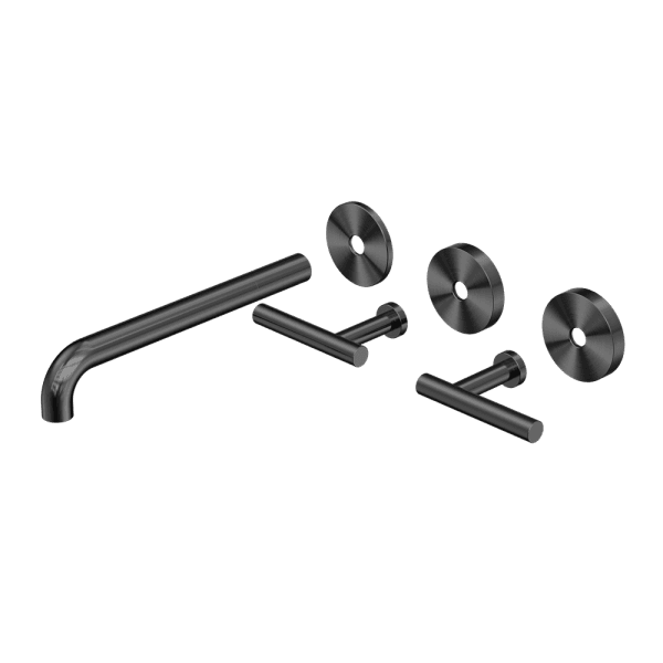 Mecca Lever Wall Basin/Bath Set 220mm Spout Trim kits Only Gun Metal (25D021GM)