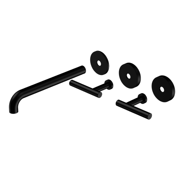 Mecca Lever Wall Basin/Bath Set 220mm Spout Trim kits Only Matte Black (25D021MB)