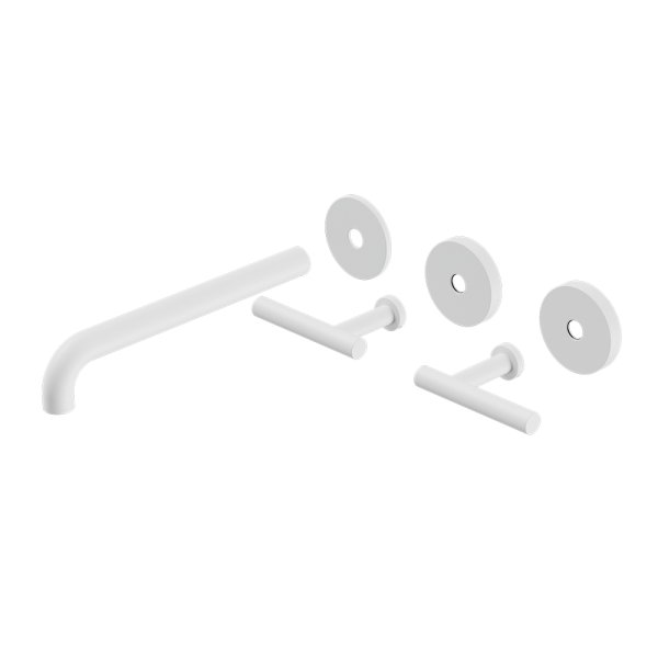 Mecca Lever Wall Basin/Bath Set 220mm Spout Trim kits Only Matte White (25D021MW)