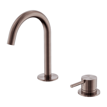 Mecca Hob Baisn Mixer Set Arc Spout Brushed Bronze (NR221901gBZ)