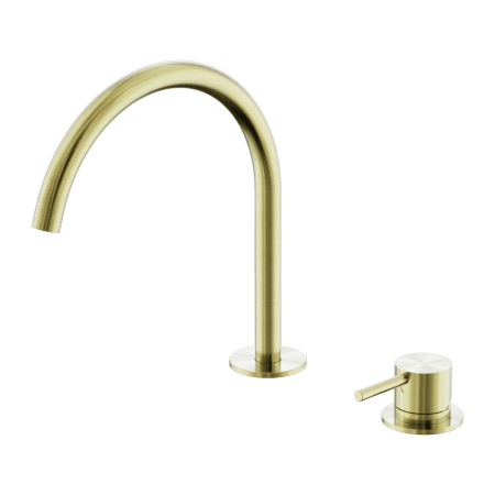 Mecca Hob Bath/Kitchen Mixer Set Arc Spout Brushed Gold (NR221901jBG)
