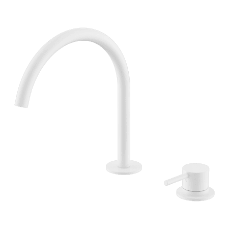 Mecca Hob Bath/Kitchen Mixer Set Arc Spout Matte White (NR221901jMW)