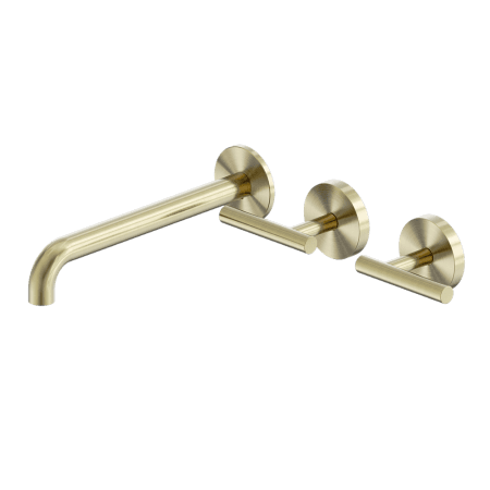 Mecca Lever Wall Basin/Bath Set 220mm Offset Spout Brushed Gold (25D011BG)