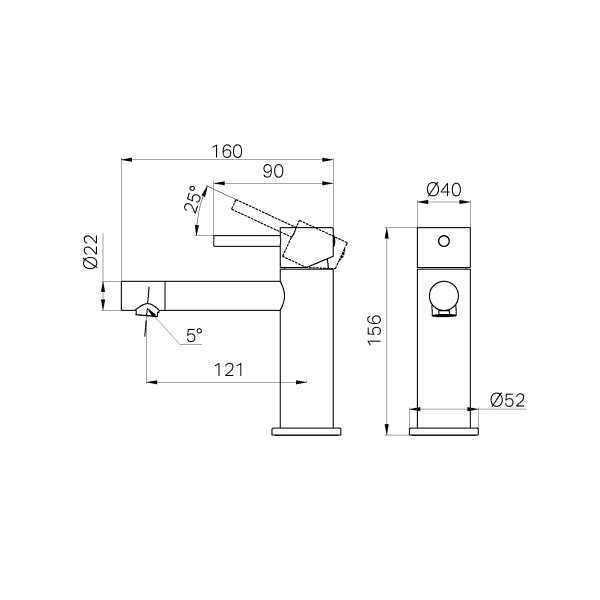 Dolce II Basin Mixer Chrome (25B001CH)