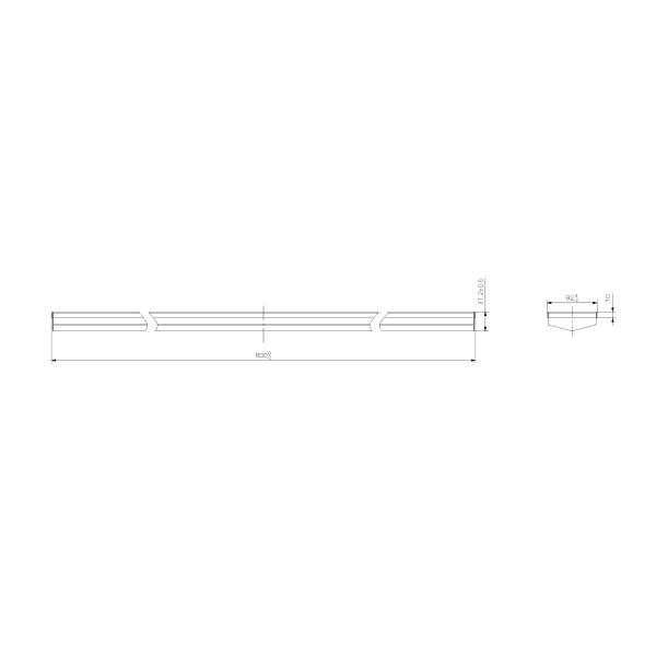 Tile Insert V Channel 600x82mm Floor Grate Without Outlet Brushed Bronze (NRFG006BZ)