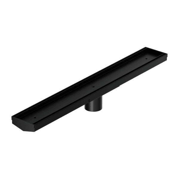 Tile Insert V Channel 600x82mm Floor Grate 50mm Outlet Matte Black (NRFG006HSMB)