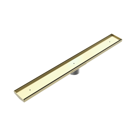 Tile Insert V Channel 800x106mm Floor Grate 90mm Outlet Brushed Gold (NRFG010HSBG)