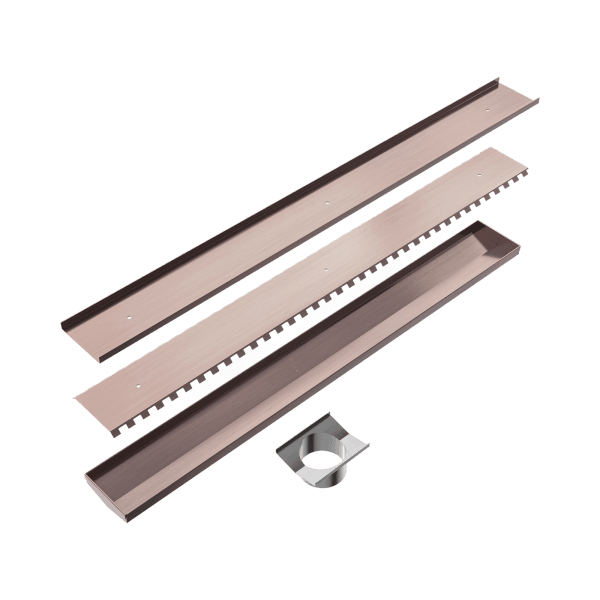Tile Insert V Channel 800x106mm Floor Grate 90mm Outlet Brushed Bronze (NRFG010HSBZ)