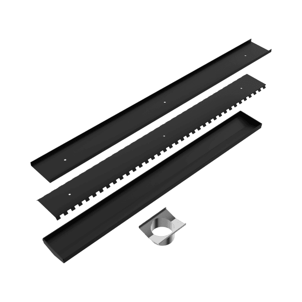 Tile Insert V Channel 800x106mm Floor Grate 90mm Outlet Matte Black (NRFG010HSMB)