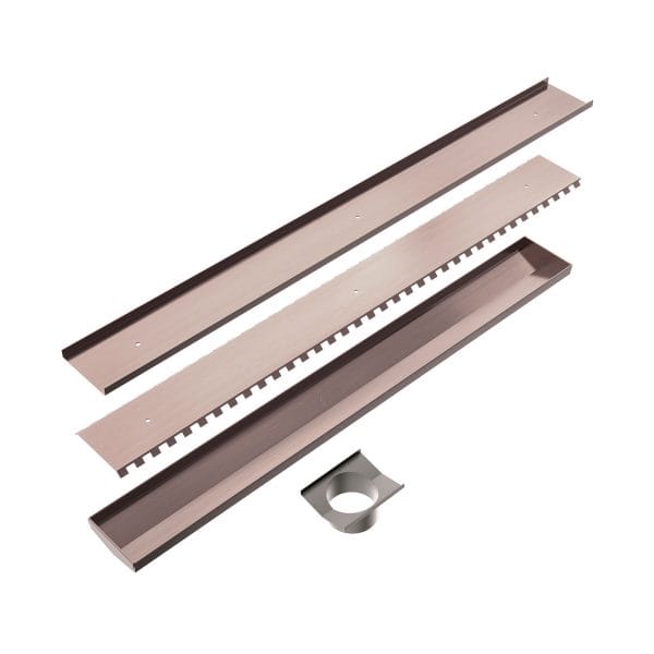 Tile Insert V Channel 800x106mm Floor Grate 80mm Outlet Brushed Bronze (NRFG012HSBZ)